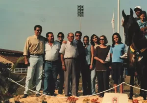 Cavalo Campolina - Jaguar JHR (Alfredo Manoel Fernandes, Henrique Salvador e Nora Simões, Dra. Norma e filha Flávia, Renato Salvador e filha Renata, Nil e Anna Salvador)