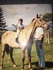 Cavalo Campolina - Henrique Salvador e seu filho José Henrique na década de 1980