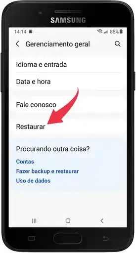 Tela Formatar Android.